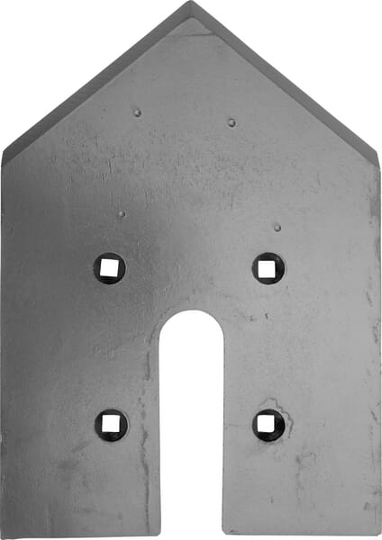 Brăzdar cultivator 350x240x12mm întărit plat 4 orificii potrivit pentru Lemken